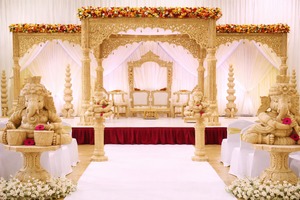 Thème jardin exclusif mariage Avni Mandap royaume-uni Grand mariage en plein air cérémonie de mariage en plein air Mandaps en plein air mariage Hindu vidthis sculpté Mandap - Product Image 4