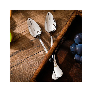 Cubiertos de postre de acero inoxidable de la mejor calidad, productos de cuchara, cubiertos, cuchara de cítricos medio dentada, la mejor venta - Product Image 5