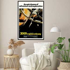 Affiche murale encadrée style Art Déco 2001 : Une Odyssée dans l'Espace, décoration murale moderne Japandi pour la maison et les célébrations d'anniversaire - Product Image 2