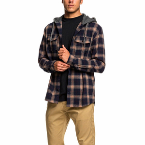 Camisas de franela de manga larga a cuadros de trabajo para hombre de algodón con estampado de diseño OEM, camisas informales de franela a cuadros para hombre - Product Image 3