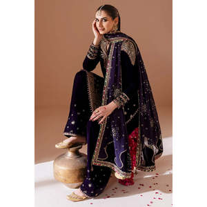 Conjunto de Traje Formal de Terciopelo Bordado para Mujer Jazmin CVF D-08 y TC-1403 - Product Image 4