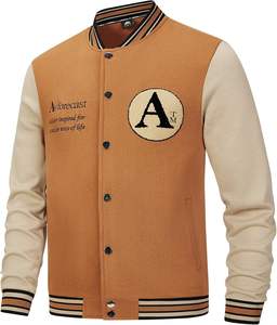 Blouson universitaire unisexe en toile enduite de haute qualité, brodé sur mesure avec des patchs en chenille, coupe-vent et respirant, collection 2026 - Product Image 6