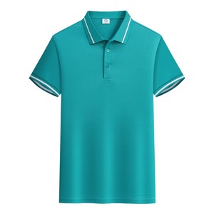 T-shirt décontracté à séchage rapide pour hommes, vêtements de sport, broderie culturelle, logo personnalisé, t-shirt à manches courtes et revers - Product Image 6