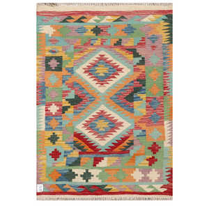 Alfombra Kilim de Maimana, Afganistán, 145 x 99 cm, Alfombras y Juegos de Alfombras - Product Image 1