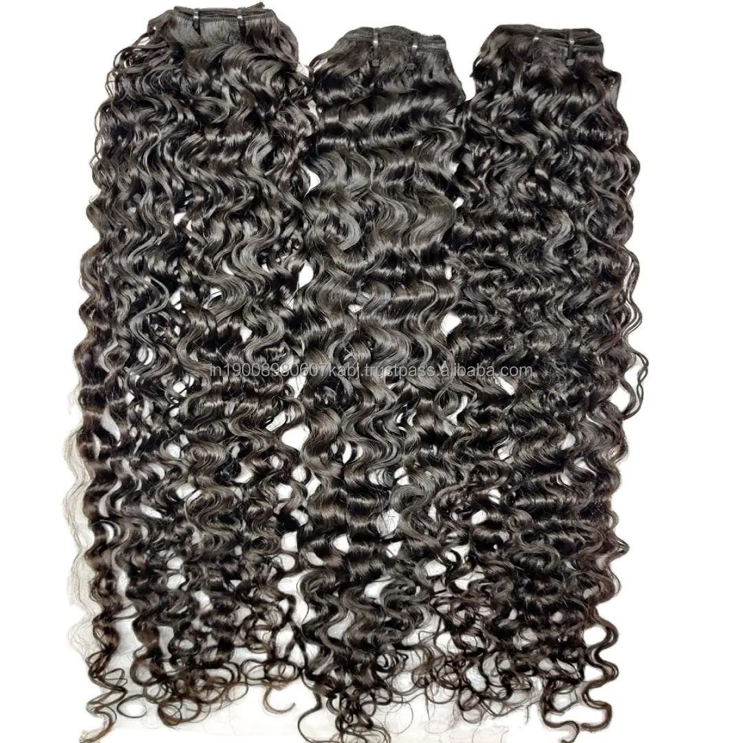 Grade 12A Super Double Drawn Curly Hair Bundles Human Hair Extensions Best Quality Indian Raw Hair