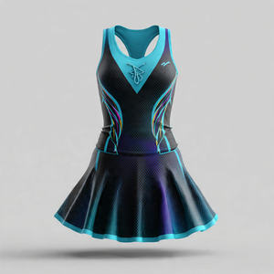 Top de Uniforme de Netball Sublimado para Mujer, Cuello en V, Estampado, Sin Mangas, Jersey de Netball - Product Image 3