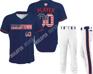 Conjuntos de uniformes de béisbol y softbol personalizados, camisetas y pantalones a rayas con estampado de logotipos bordados - Product Image 1