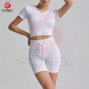 Conjunto Deportivo de 2 Piezas para Mujer, Estilo Urbano, con Estampado Personalizado, Lavado, para Otoño, con Pantalones Cortos a Juego - Product Image 4