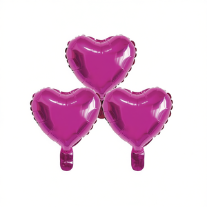 Palloncini a Cuore in Foil Fucsia 10 Pollici per Decorazioni Festa - Product Image 2