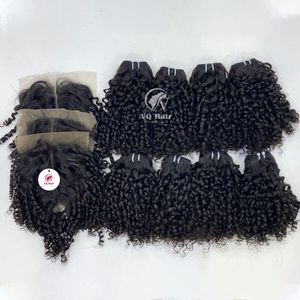 <b>2023</b> Best Selling for Pixie Curly Virgin Cuticle for Genius Weft Double Drawn Machine Weft Vietnamese Human Hair Extensions - Product Image 3