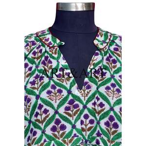 Vestidos Casuales al por Mayor para Mujer, Cuello en V, Manga 3/4, Cintura Natural, 100% Algodón Lavable para Salidas Informales - Product Image 4