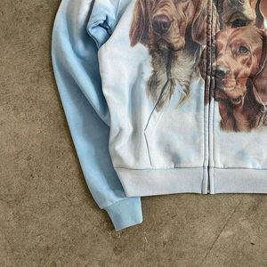 OEM Streetwear décontracté tissu épais sweat à capuche zippé hommes décoloration délavé contraste couleur conception personnalisée impression numérique à capuche pour hommes - Product Image 3