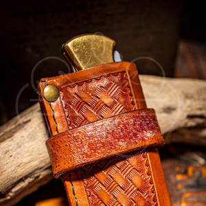 Gaine en cuir la plus vendue à prix d'usine pour couteaux à lame fixe/pliante pour un couteau Buck 110 ou de taille similaire - Product Image 5