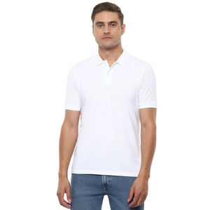 Tissu en coton blanc doux avec logo personnalisé Vêtements de travail décontractés Polo de haute qualité Polo à manches courtes pour homme - Product Image 2