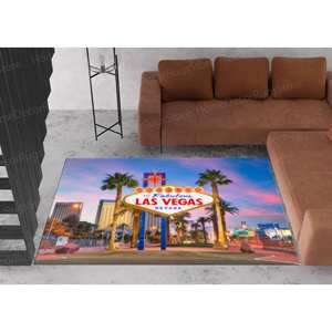 Printed Rug: Soft Chenille <b>Bedroom</b> Gift Las Vegas View Landscape Door <b>Mat</b>,Chenille Rug - Product Image 5