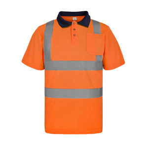Chemise de travail polo haute visibilité pour hommes, vêtements de travail, chemise 100% polyester, polo de sécurité réfléchissant - Product Image 5