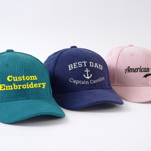 Casquettes de sport personnalisées pour hommes et femmes, 100% acrylique, respirantes, imperméables, en velours côtelé, visière incurvée, avec votre logo. - Product Image 3