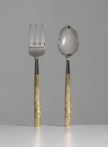 Ensemble de serveurs à salade en métal de qualité supérieure poignée décorative ustensile de service de salle à manger de luxe accessoire de cuisine élégant essentiel - Product Image 2