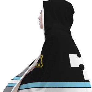 2025 nouvelle couverture à capuche de couleur unie en polaire portable en gros pour adulte Sherpa couverture à capuche surdimensionnée couverture portable - Product Image 5