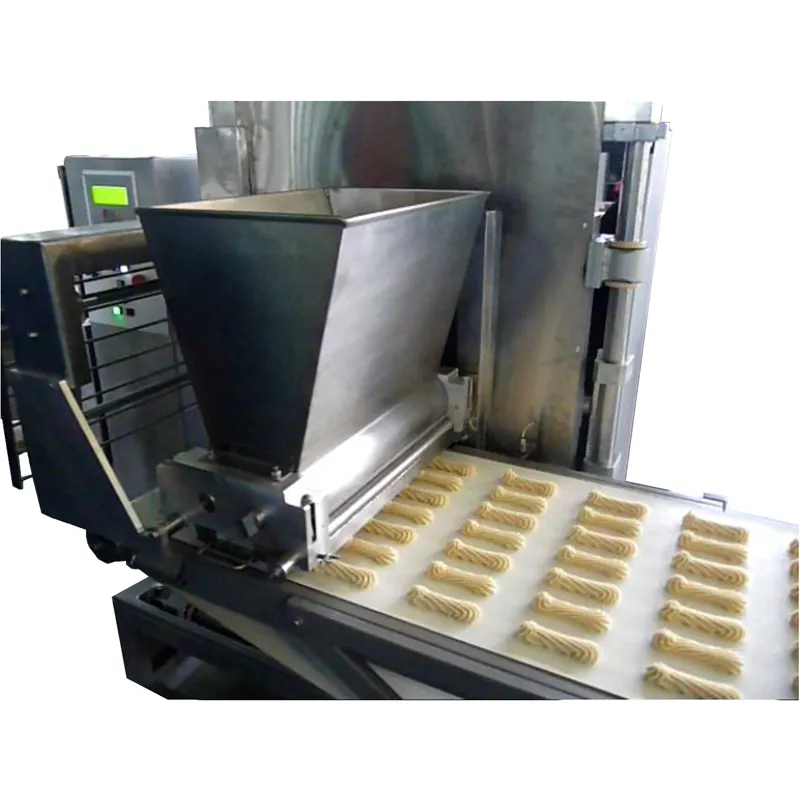Macchina per la produzione di biscotti computerizzata completamente automatica biscotti dolci Eclairs siringa per iniezione macchina depositante europa ISO