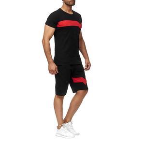 Ensemble de survêtement imprimé 2 pièces pour homme, haut et short de jogging, en coton respirant, décontracté, haute qualité, collection été 2025 - Product Image 1