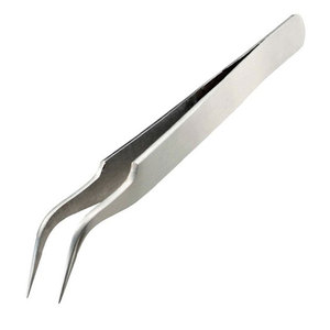 Pinces à cils en acier inoxydable personnalisables avec logo, légères, durables, à pointe incurvée, pinces à volume, outils d'extension de cils - Product Image 1
