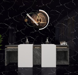 Enigma Bianco Carreaux Noir Foncé Très Brillant 600x1200mm Carreaux de Porcelaine Polie pour Villa Hôtel Haut de Gamme Place Intérieur - Product Image 1