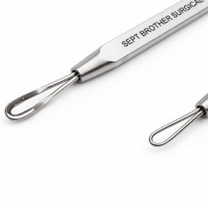 Extracteur de comédons à double extrémité en acier inoxydable de qualité médicale |   Outil d'élimination des points noirs et de l'acné |   Fabricant OEM - Product Image 1