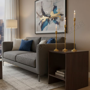 Portavelas de Metal y aluminio dorado personalizado, soporte de Pilar decorativo para mesa, decoración del hogar, exportación directa de fábrica para velas - Product Image 4