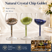 Gobelet en verre artisanal décoratif en copeaux de cristal naturel, ornement pour la maison, le bureau, la table et cadeau en cristal