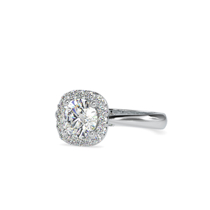 925 Sterling <b>Silver</b> Moissanite Diamond <b>Ring</b> Cushion Halo Round Brilliant Cut Engagement <b>Wedding</b> <b>Ring</b> for <b>Women</b> - Product Image 6