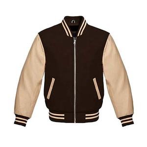 Hombres Varsity chaqueta clásica mezcla de lana manga de cuero elegante streetwear moda casual cálido invierno Universidad chaqueta de béisbol - Product Image 1