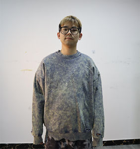 Sudaderas con capucha para hombre al por mayor, personalizadas, vintage, con teñido anudado, bordado 3D, con cremallera, 100% algodón, de peso pesado, desgastadas y cortas - Product Image 6