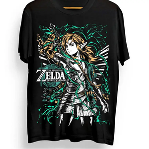 เสื้อยืดเจอร์ซีย์ลาย Zelda Link แบบอัดแน่น น้ำหนัก 210-260 กรัม ใช้วิธีการพิมพ์ซิลค์สกรีนและสกรีนพิมพ์ - Product Image 2
