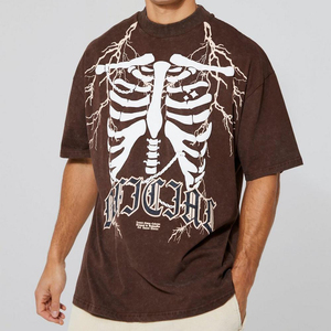 Couture thermique surdimensionné t-shirt hommes mode surdimensionné t-shirts entraînement à manches courtes t-shirt léger col rond t-shirts hauts - Product Image 6
