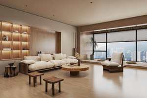 Dalles en <span class=keywords><strong>pierre</strong></span> frittée effet bois Lan Ting Camphor, style design moderne, pour murs, sols, tables, comptoirs, applications intérieures - Product Image 5