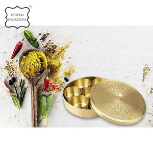 Dabba โลหะทองเหลืองแฮนด์เมดคุณภาพสูงกล่องเครื่องปรุงรสสมุนไพรกล่องเครื่องเทศทองแดง - Product Image 6