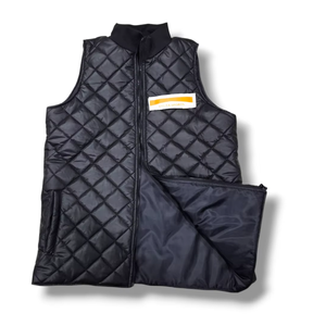 Chaqueta acolchada informal de negocios con cremallera para hombre, abrigo de invierno sostenible transpirable con relleno de algodón, chaleco cálido sin mangas - Product Image 1