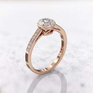 Igi แหวนหมั้นเพชรตัด1CT 18K ทองคำแท้แหวนของขวัญเพชรคลาสสิกแหวนของขวัญ14K เครื่องประดับความบริสุทธิ์ ODM - Product Image 2