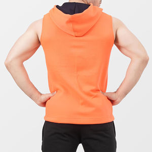 <b>Men's</b> Customised <b>Sleeveless</b> <b>Hoodies</b> with Attractive Breathable Design Plain Dyed Digital Printing Customized Logo for Winter - Product Image 3