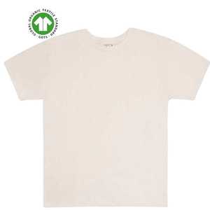 Pantalon de jogging en coton biologique naturel pour femmes T-shirt unisexe à col rond Tee Undyed Super Soft Relaxed Fit for Casual Wear - Product Image 6