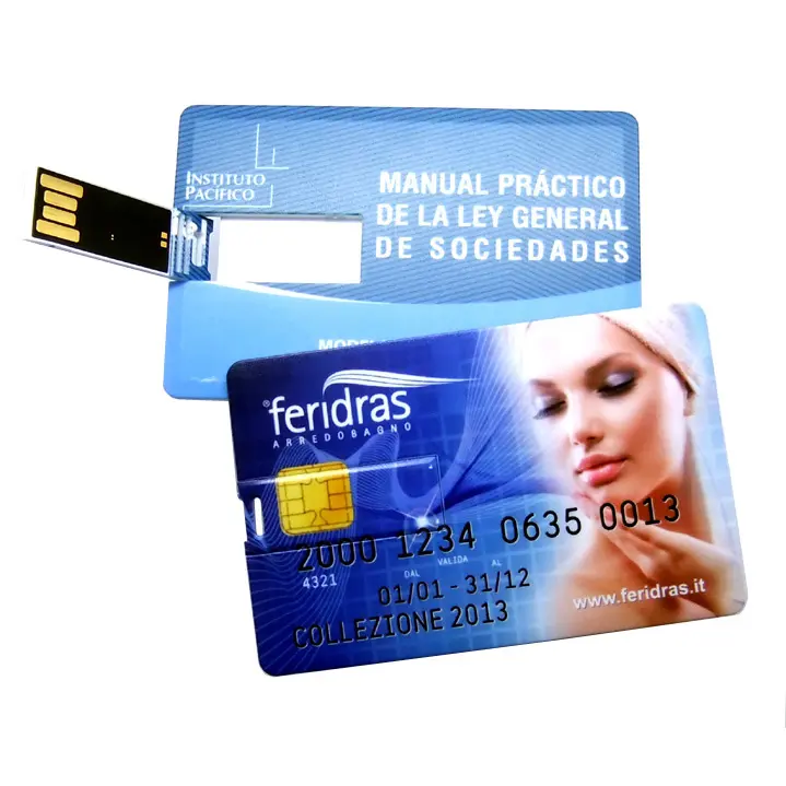 Flash Drive USB kartu kredit promosi Logo kustom 2024 4GB 8GB 16GB 32GB 64GB