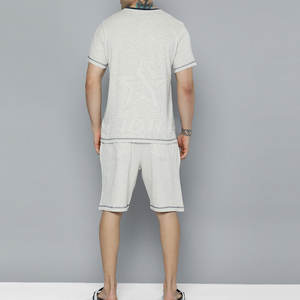 OEM Men's <b>Summer</b> Wear Casual Cotton Printed T-<b>Shirt</b> and Shorts Set Breathable and Comfortable - Product Image 1