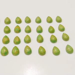 Piedra preciosa suelta AAA de alta calidad, cabujón de cobre turquesa verde, pera en forma de mezcla, piedra preciosa verde turquesa - Product Image 5