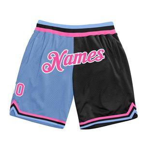 Industrie Direct Engro Sportswear Basketball <b>Shorts</b> Custom Light Blue <b>Pink</b>-Black Authentic Split Fashion Basketball <b>Shorts</b> - Product Image 1