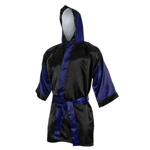Martial Arts Boxing Rob for MMA Entry Good Quality Boxing <b>Robe</b> Martial Art Boxing Gown Hooded Satin <b>Robe</b> - Product Image 2