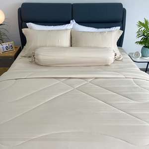 Sábana de poliéster de algodón sólido al por mayor California King, King, Queen, Twin, tamaño doble 3 piezas ultrasuave - Product Image 3