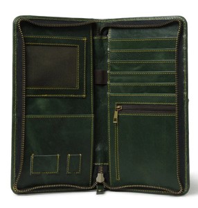 BLAIR GREEN Women's Premium Refined Full Buffalo Leather Clutch Custom Logo Accepted Zipper Portable Cosmetic for <b>Toiletry</b> Case - Product Image 2