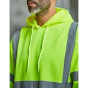Wholesale Customizable <b>Hi</b>-Vis <b>Hoodie</b> for Men Workwear with Designer Patch Logo Support - Product Image 3