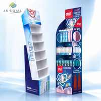 Présentoir en carton ondulé à 3 niveaux, présentoir de sol POP, support publicitaire pour la vente au détail, montage facile, portable